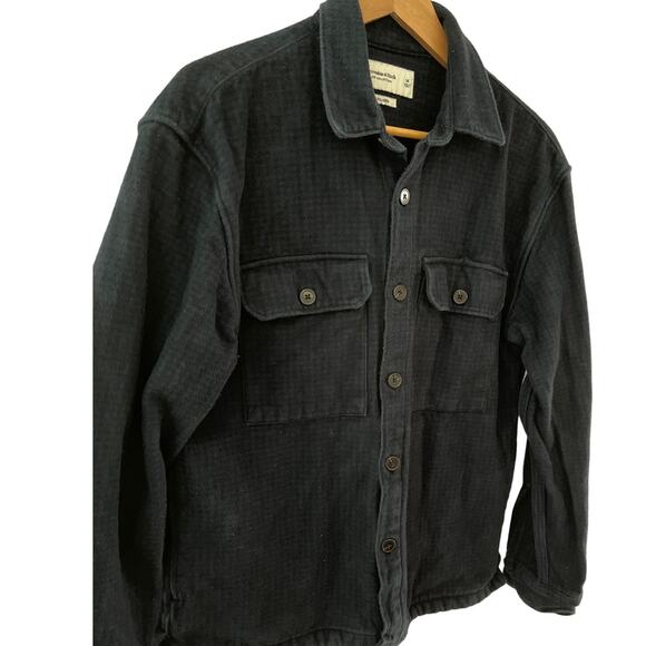 Abercrombie & Fitch Relaxed Blue Plaid Heavyweight w/Pockets Shacket Size Medium - Picture 2 of 10